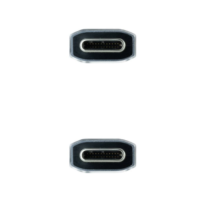 Nanocable Cable USB-C a USB-C 3.1 Gen2 10Gbps 5A, 4K/60Hz, 1.5 m, Gris/Negro Nanocable Cable USB-C a USB-C 3.1 Gen2 10Gbps 5A, 4K/60Hz, 1.5 m, Gris/Negro